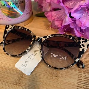 Leopard print cat eye sunglasses